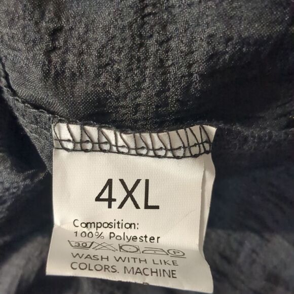 Black Short Sleeve Elastic Neckline Blouse Women's Plus Size 4x - Picture 7 of 7